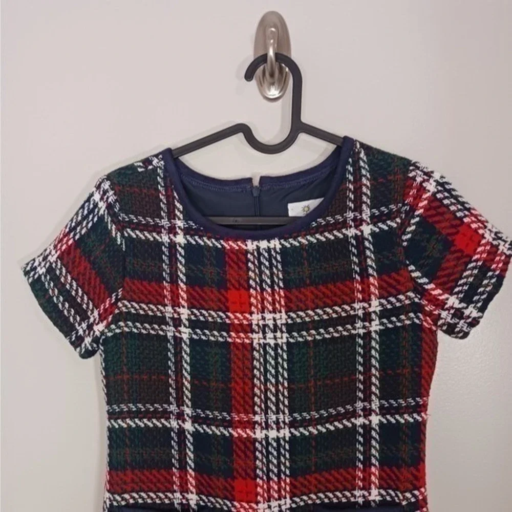 Florence Eiseman Girls 12 Plaid Tweed Dress Red Green Christmas Holiday Preppy
